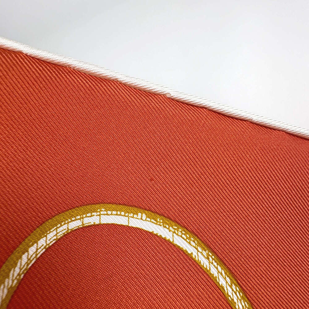 HERMES Orange Silk Scarf - Picture 3 of 4